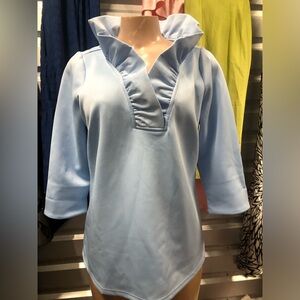 Gretchen Scott Designs Light Blue Blouse